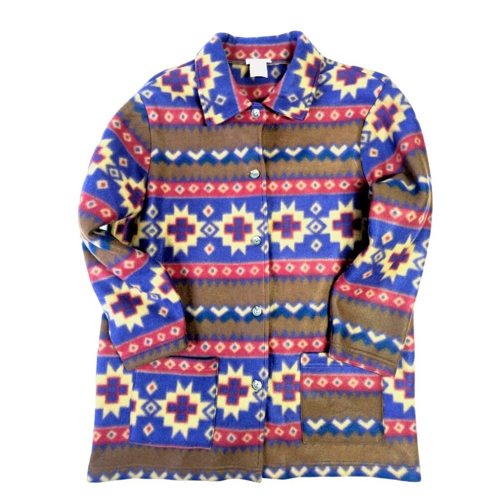 Vintage Fashion Formulas Womens Small Aztec Print Button Up Jacket New Old Stock